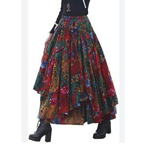 Bohemian Floral Maxi Skirt IDEALSANXUN